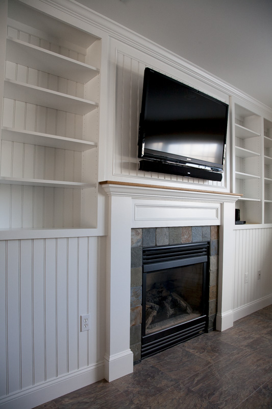 Fireplace surround with built-in tv